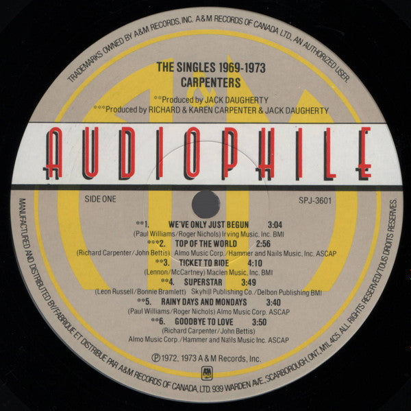 Carpenters - The Singles 1969-1973 Vinyl Record