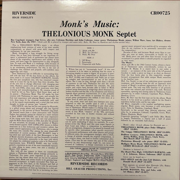 Thelonious Monk Septet - Monk's Music - 2024