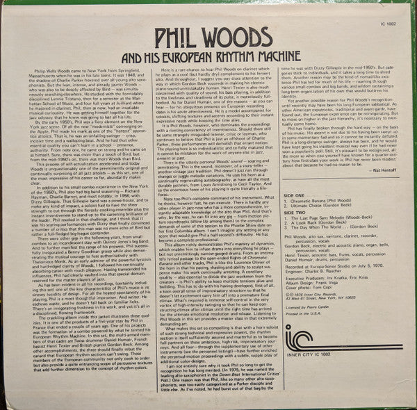 Phil Woods And His European Rhythm Machine - Phil Woods And His European Rhythm Machine - 1976