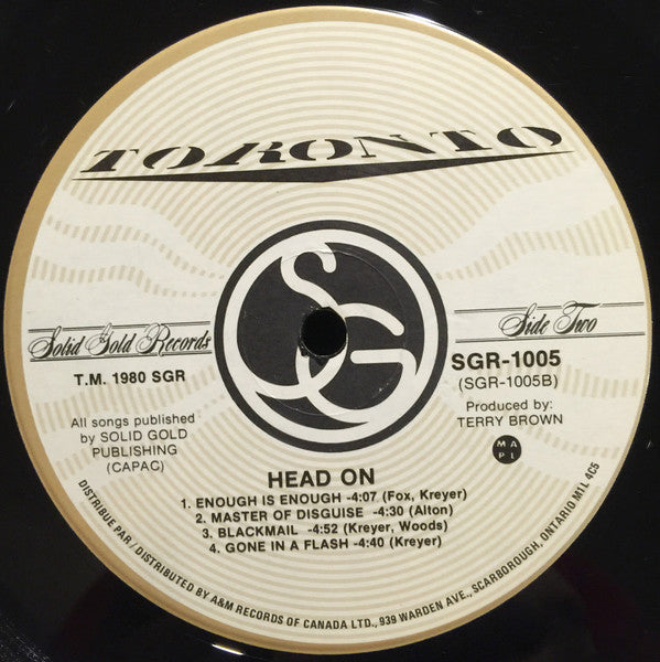 Toronto - Head On - 1981