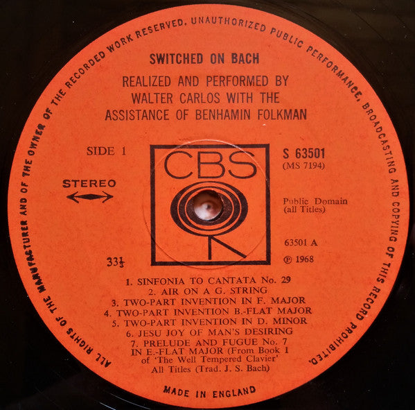 Walter Carlos - Switched-On Bach - 1968