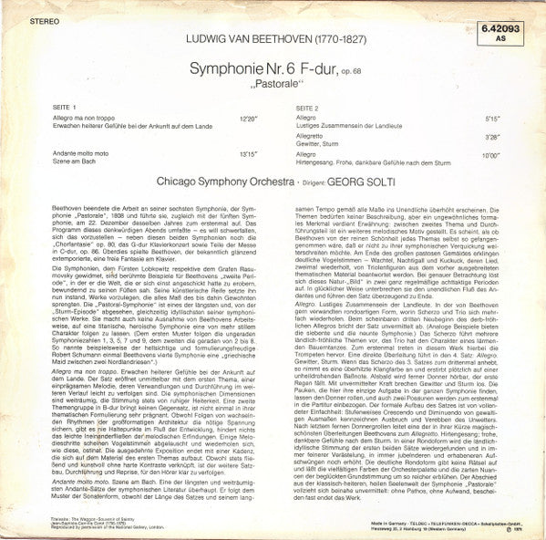 Ludwig van Beethoven - Chicago Symphony Orchestra, Georg Solti - Symphonie Nr. 6 F-dur "Pastorale" -