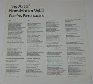 Hans Hotter, Geoffrey Parsons - The Art Of Hans Hotter Vol. II - 1976