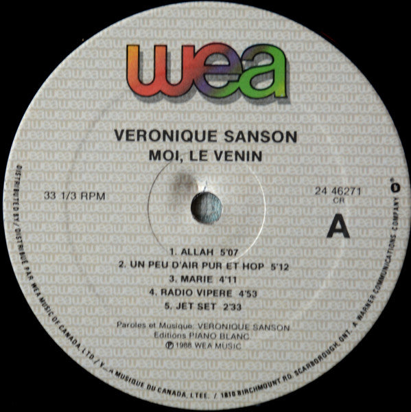 Véronique Sanson - Moi, Le Venin - 1988