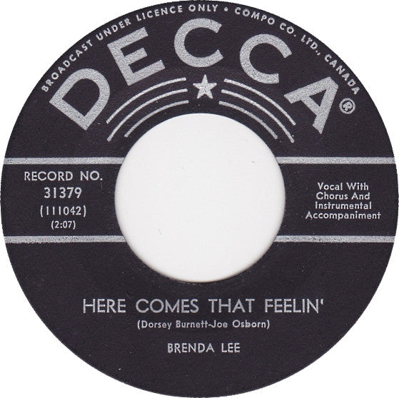 Brenda Lee - Here Comes That Feelin'