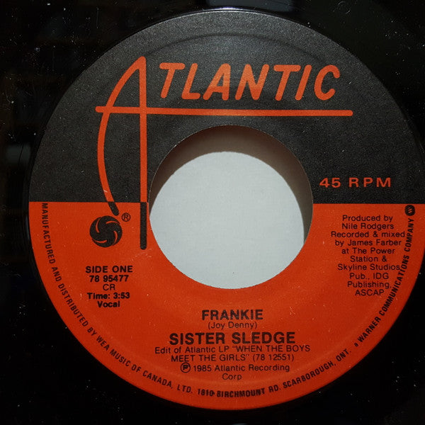 Sister Sledge - Frankie / Peer Pressure - 1985