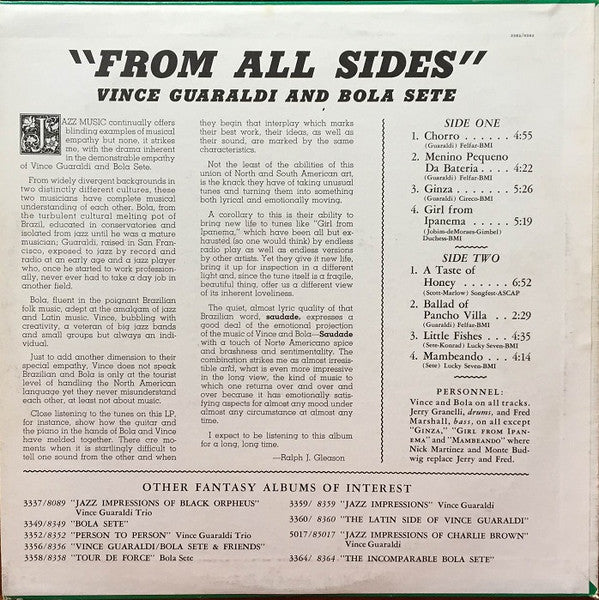 Vince Guaraldi And Bola Sete - From All Sides - 1964