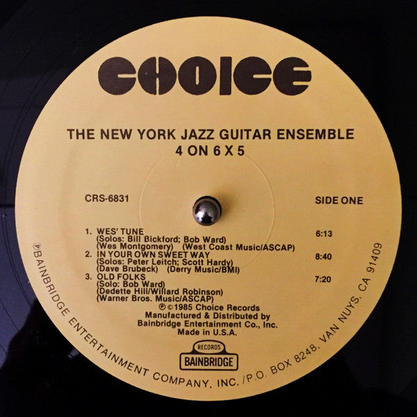New York Jazz Guitar Ensemble, The - 4 On 6 X 5 - 1985