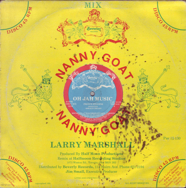 Larry Marshall & Prince Stevens - Nanny Goat / Oh Jah Music Vinyl Record