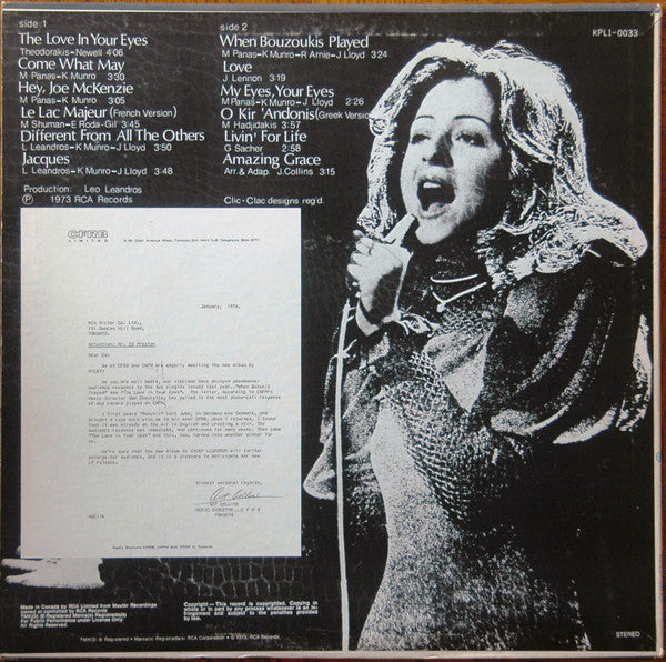 Vicky Leandros - The Love In Your Eyes / When Bouzoukis Played - 1974