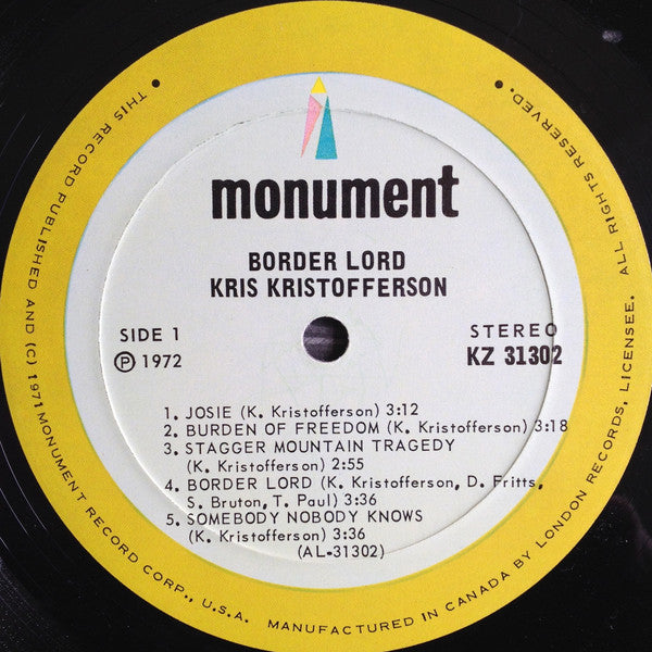 Kris Kristofferson - Border Lord - 1972