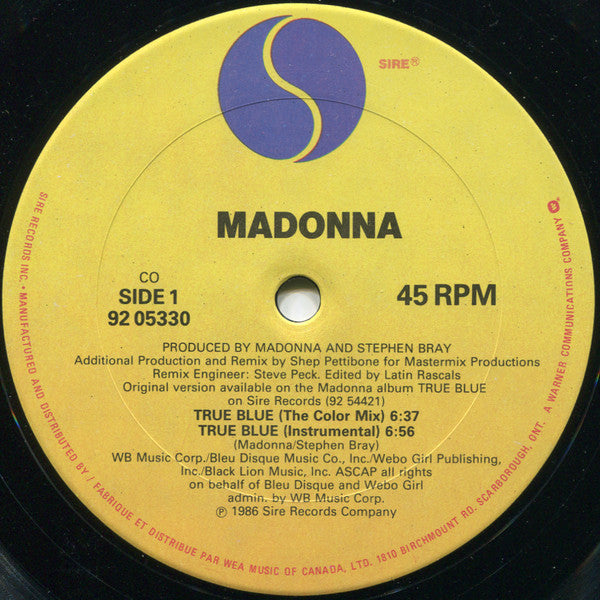 Madonna - True Blue - 1986