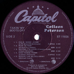 Colleen Peterson - Takin' My Boots Off Vinyl Record