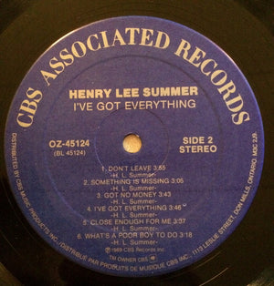Henry Lee Summer - I've Got Everything - 1989