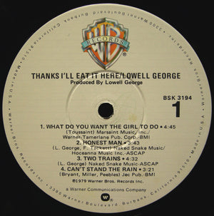 Lowell George - Thanks I'll Eat It Here - 1979