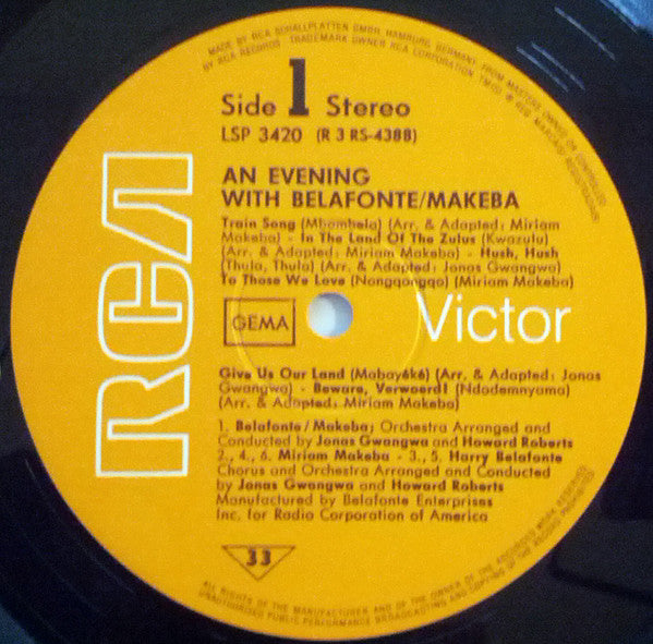 Harry Belafonte / Miriam Makeba - An Evening With Belafonte/Makeba -