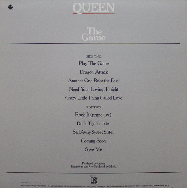 Queen - The Game Vinyl Record