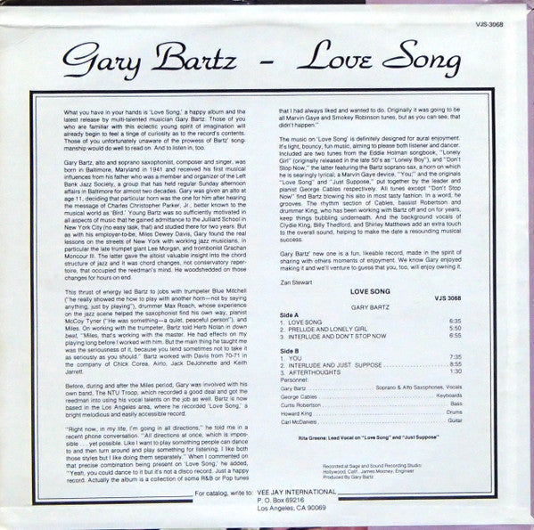 Gary Bartz - Love Song - 1977