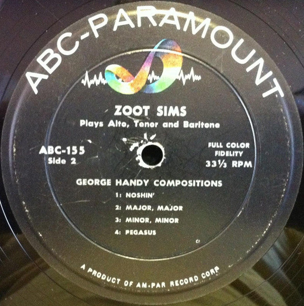 Zoot Sims - Plays Alto, Tenor And Baritone Vinyl Record