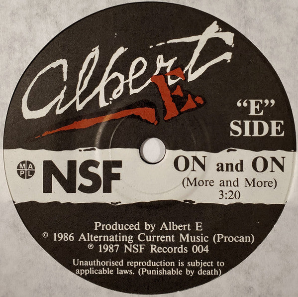 Albert E - 111 - On And ON Vinyl Record