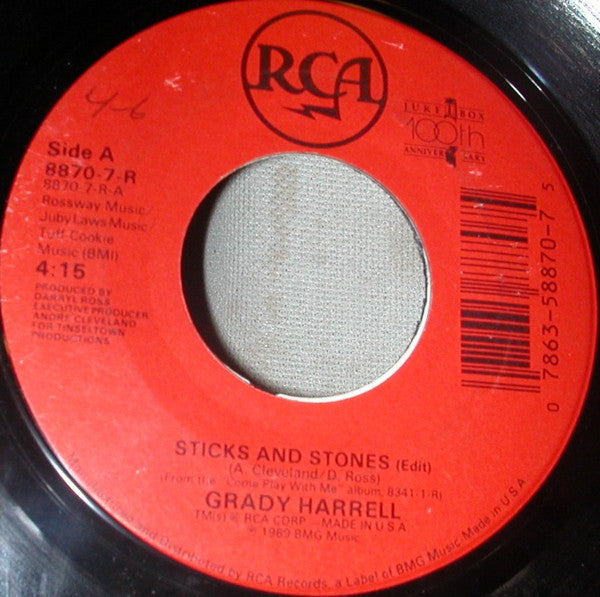 Grady Harrell - Sticks And Stones / About Face - 1989