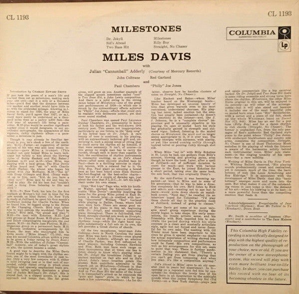 Miles Davis - Milestones...... - 1958