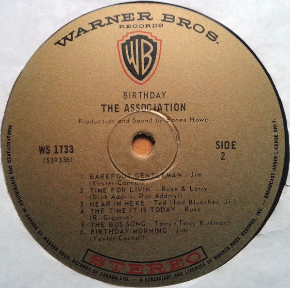 The Association - Birthday Vinyl Record