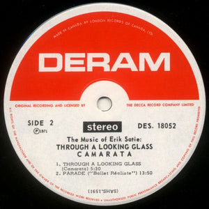 Camarata Contemporary Chamber Group, The, Erik Satie - The Music Of Erik Satie: Through A Looking Glass - 1971
