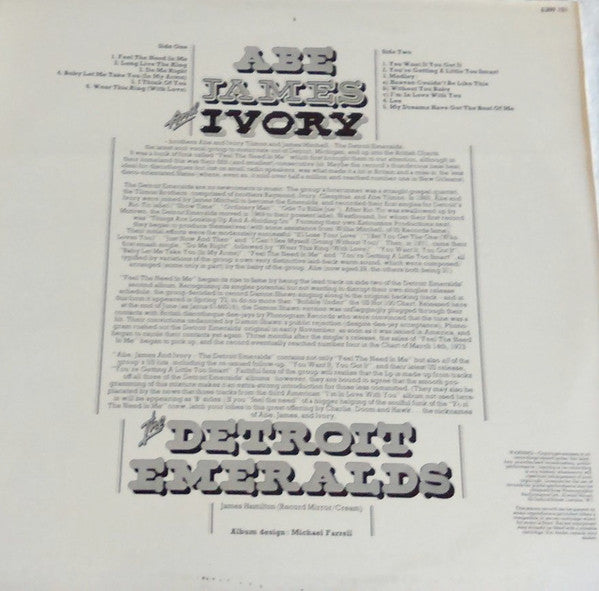 Detroit Emeralds - Abe, James And Ivory - 1973