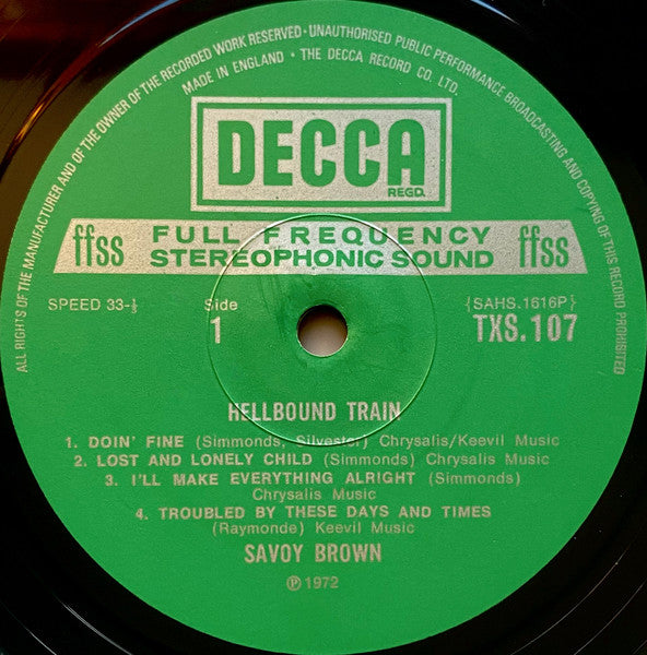 Savoy Brown - Hellbound Train - 1972