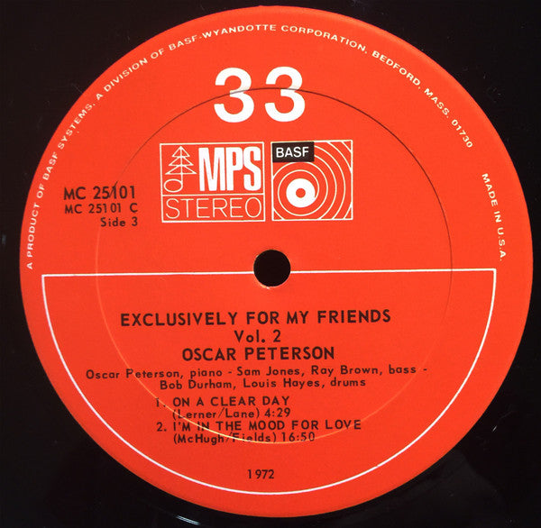 Oscar Peterson - Exclusively For My Friends - 1972