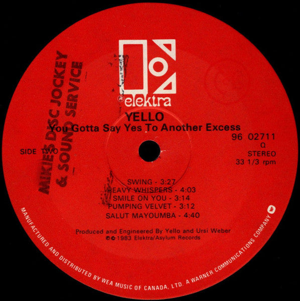 Yello - You Gotta Say Yes To Another Excess - 1983