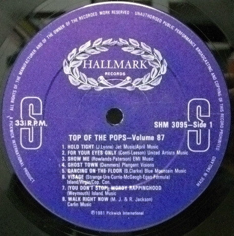Various - Top Of The Pops Vol. 87 - 1981