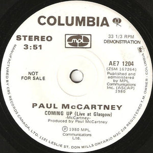 Paul McCartney - Coming Up (Live At Glasgow) - 1980