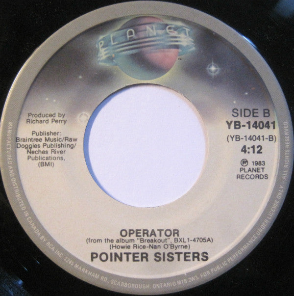 Pointer Sisters - Baby Come And Get It b/w Operator