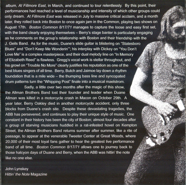 Allman Brothers Band, The - Boston Common 8-17-71 (CD) - 2007