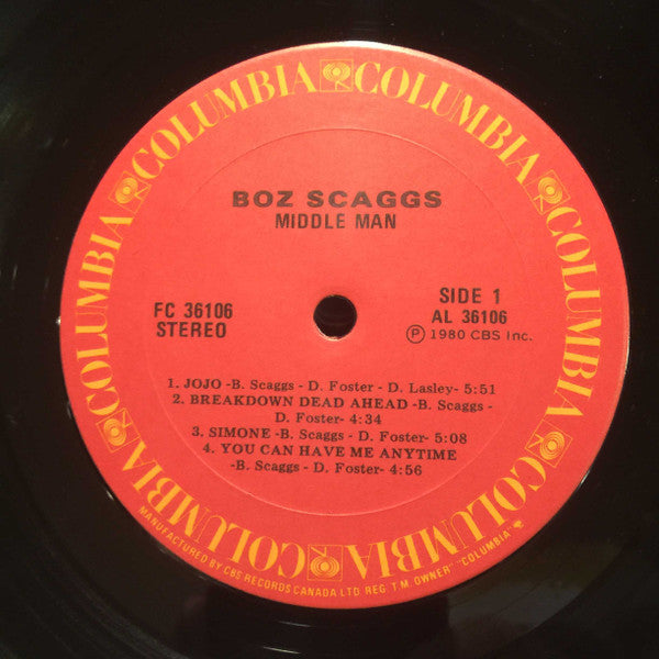 Boz Scaggs - Middle Man - 1980