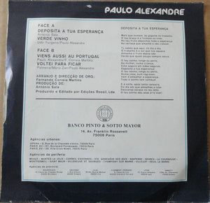 Paulo Alexandre - Deposita A Tua Esperança - 1986