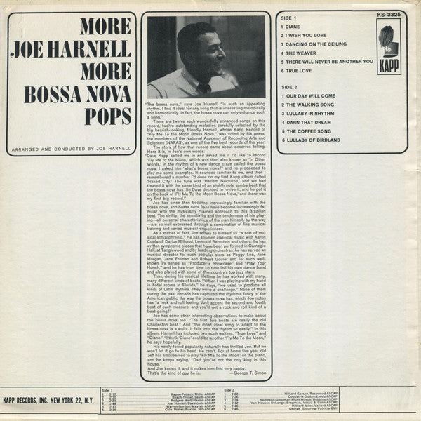 Joe Harnell - More Joe Harnell More Bossa Nova Pops Vinyl Record