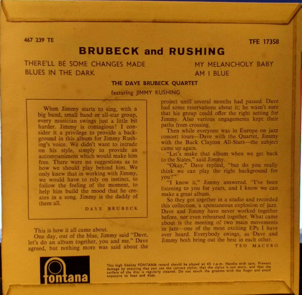 The Dave Brubeck Quartet - Brubeck And Rushing