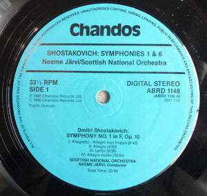 Dmitri Shostakovich, Neeme Järvi ▪  Royal Scottish National Orchestra - Symphony No. 1 In F Op. 10 / Symphony No. 6 In B Minor Op. 54 - 1985