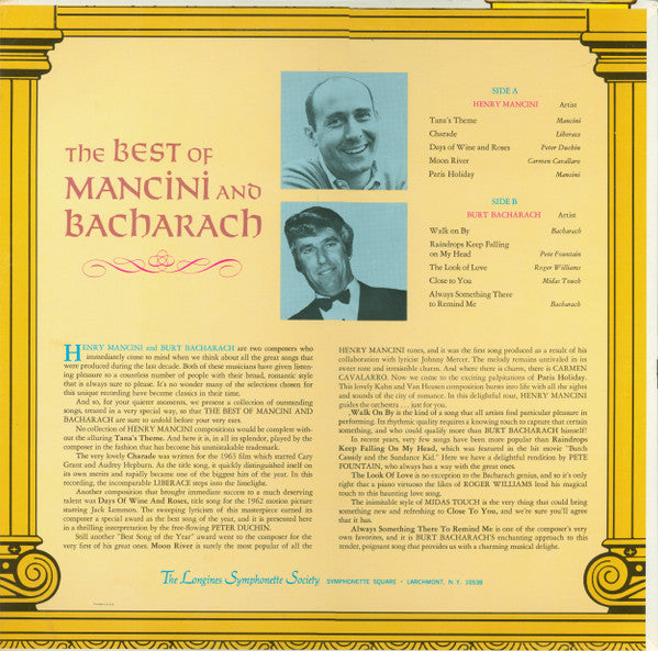 Burt Bacharach - The Best Of Mancini And Bacharach Vinyl Record