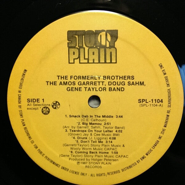 Amos Garrett, Doug Sahm, Gene Taylor Band, The - The Return Of The Formerly Brothers - 1987