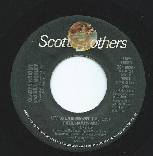 Gladys Knight & Bill Medley - Loving On Borrowed Time (Love Theme From Cobra) - 1986