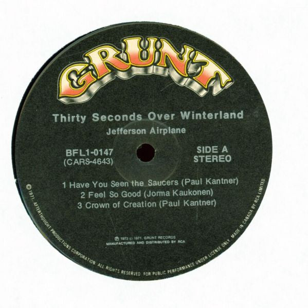 Jefferson Airplane - Thirty Seconds Over Winterland - 1973