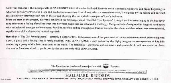 Lena Horne - Girl From Ipanema