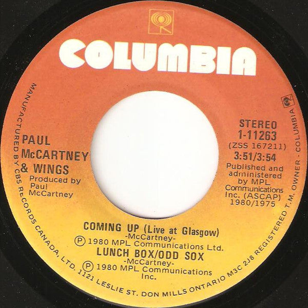 Paul McCartney - Coming Up - 1980