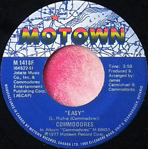Commodores - Easy / Can't Let You Tease Me - 1977