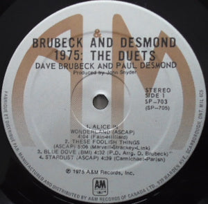 Dave Brubeck - Brubeck And Desmond 1975: The Duets