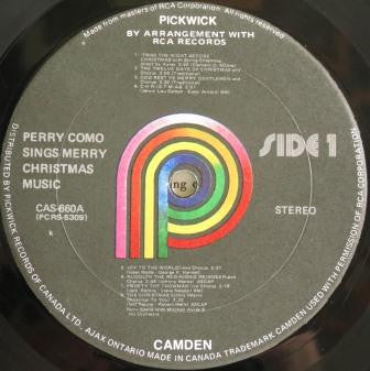 Perry Como - Perry Como Sings Merry Christmas Music - 1977